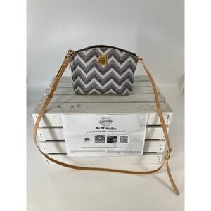 DOONEY & BOURKE SMALL LEATHER CHEVERON CROSSBODY BAG